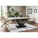 Стол обеденный SIGNAL SORENTO Ceramic Nature Cloud белый/черный мат 160-220/90